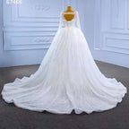 White Detachable Train Mermaid Pearls Beaded Lace Up Bride Gowns Wedding Dress 2025  High End Custom Made HM67466