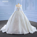 White High End Luxury Lace Beaded Long Sleeves O Neck Bride Gowns Wedding Dress 2025 Custom Made HM222222