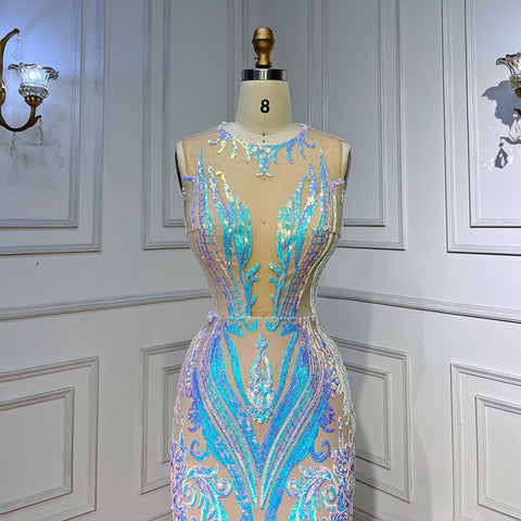 Vestidos de fiesta largos blancos 2025, de lujo, con lentejuelas, estilo sirena sexy, para chicas negras, vestidos de fiesta de gala 2025 LA72025 