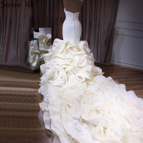 Vestido de novia elegante de sirena blanca, escote corazón, flores sexys, vestido de novia de alta gama 2025 HM67212 