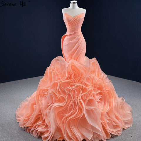 Vestido de novia elegante de sirena blanca, escote corazón, flores sexys, vestido de novia de alta gama 2025 HM67212 