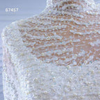 White Mermaid Satin Long Sleeves Lace Beaded Lace Up Bride Gowns Wedding Dress 2025 High End Custom Made HM67457