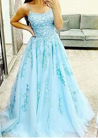 Vestido de fiesta blanco nude con corte A y encaje de cristal, tirantes finos, para graduación y escuela, LA70506 