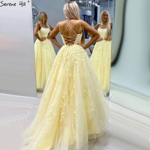 Vestido de fiesta blanco nude con corte A y encaje de cristal, tirantes finos, para graduación y escuela, LA70506 