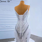 White Ruffles Beaded Luxury Wedding Dresses Gowns 2025 Spaghetti Straps Mermaid Elegant Bridal Dress HM67386