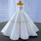 White Sexy Off Shoulder Lace Up Luxury Beaded Bride Gowns Wedding Dress 2025 High End Custom Made HM67478
