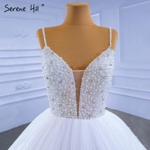 Vestidos de novia blancos con tirantes finos 2025, sencillos y sexys, de alta gama, HM67303, hechos a medida 