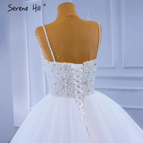 Vestidos de novia blancos con tirantes finos 2025, sencillos y sexys, de alta gama, HM67303, hechos a medida 