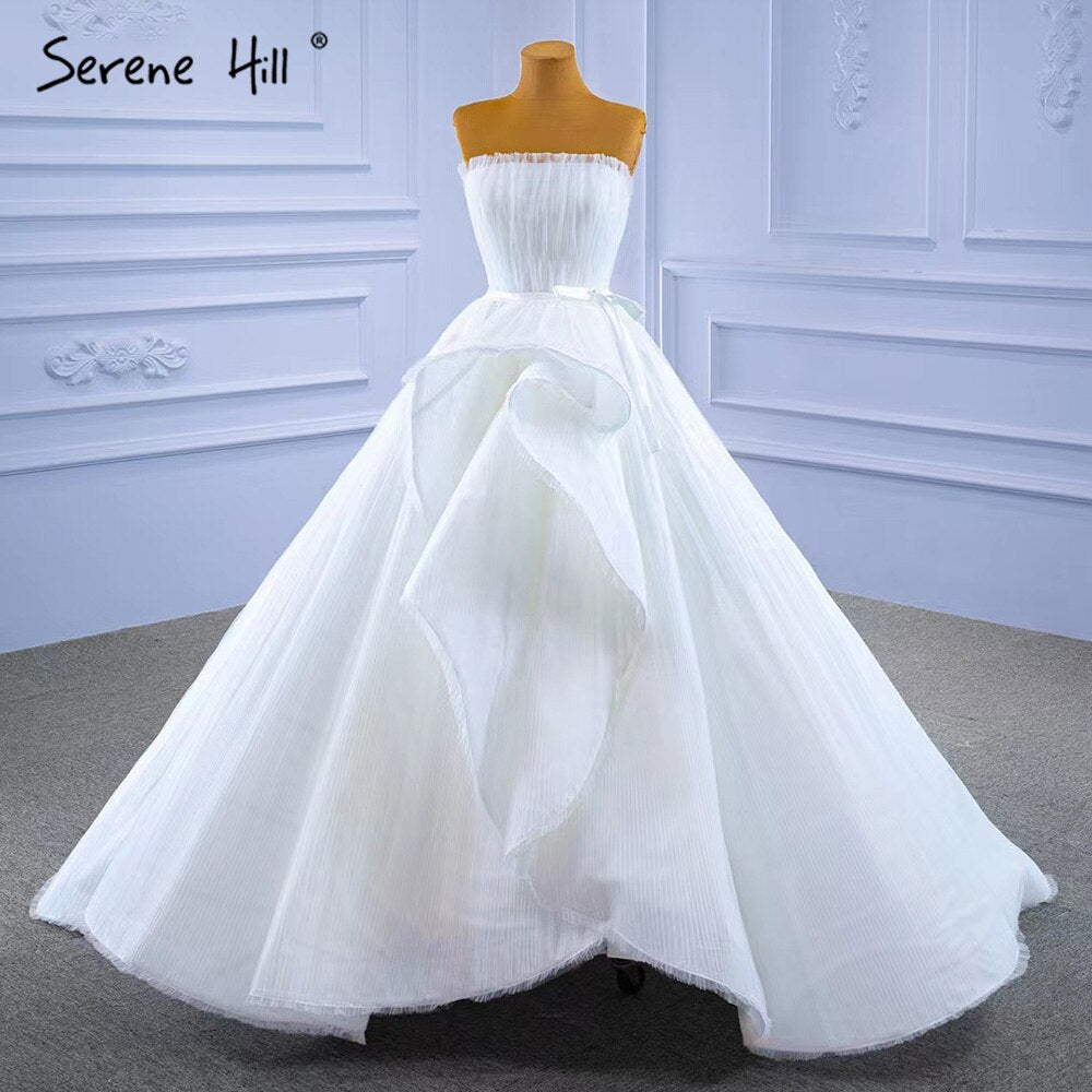 White Srtaplee Sexy Wedding Dresses 2025 Simple Lace Up High-end Bride Gowns HM67302 Custom Made