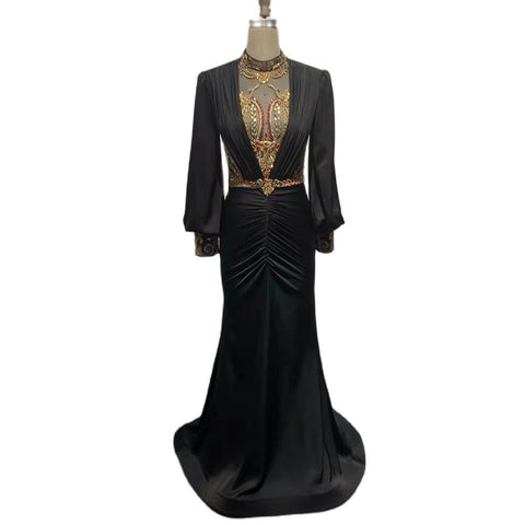 Wijn Rood Satijn Mermaid Avond Jurken 2025 Luxe Kralen Elegante Voor Vrouwen Party LA71555 