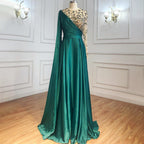 Wine Red A-Line Luxury Evening Dresses Gowns 2025 One Shoulder Diamonds Satin For Woman Party LA70923