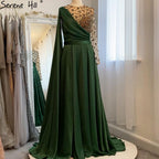 Wine Red A-Line Luxury Evening Dresses Gowns 2025 One Shoulder Diamonds Satin For Woman Party LA70923