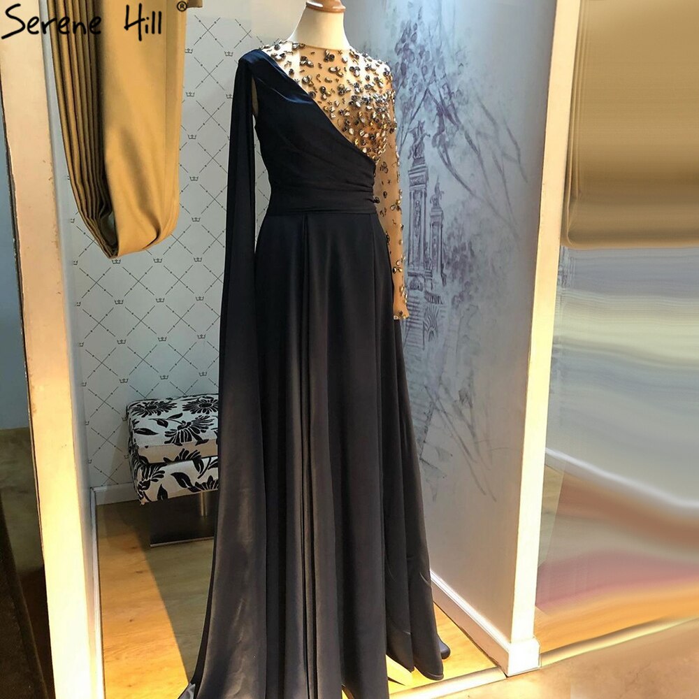 Wine Red A-Line Luxury Evening Dresses Gowns 2025 One Shoulder Diamonds Satin For Woman Party LA70923