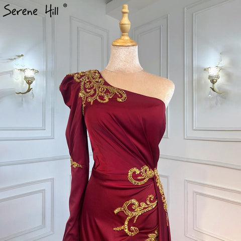 Vestido de noche con sobrefalda de satén rojo vino, elegante, sexy, estilo sirena, para mujer, fiesta, LA71322 