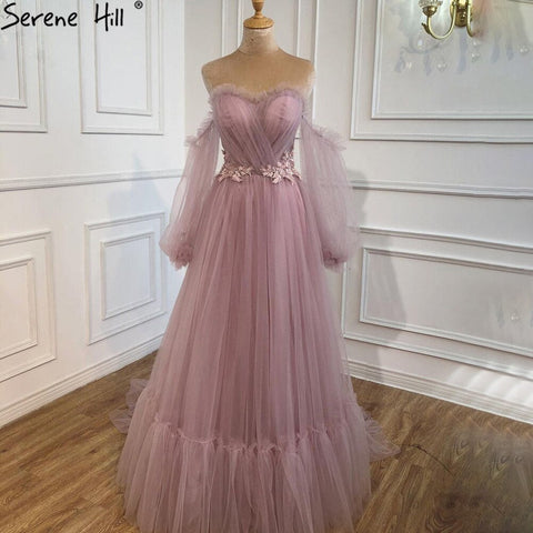 Vestido de noche rojo vino, sencillo y sexy, con mangas largas abullonadas y cordones, para mujer, vestido de fiesta HA2443 