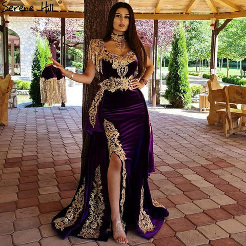 Velvet Wine Red With Detachable Train Evening Gowns   Split Luxury Tassel Sexy For Women Party 2025 LA70789