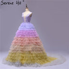 Sexy Backless Deep-V Tulle Wedding Dresses 2025 Multicolour Sleeveless Photography Bridal Gowns HA2479