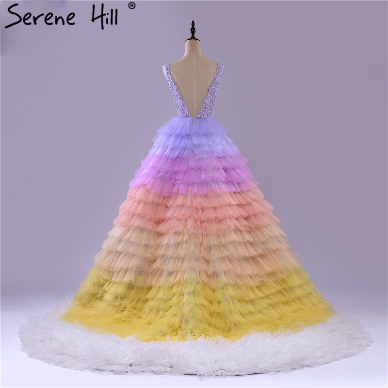Sexy Backless Deep-V Tulle Wedding Dresses 2025 Multicolour Sleeveless Photography Bridal Gowns HA2479