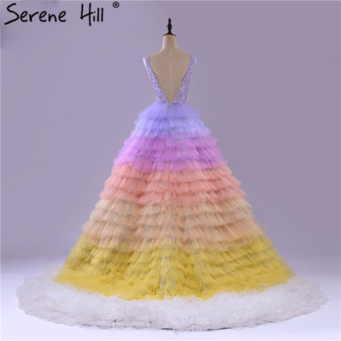 Vestidos de novia sexys de tul con escote en V profundo y espalda descubierta, multicolor, sin mangas, para fotografía, HA2479 