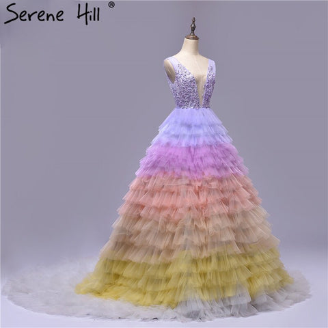 Vestidos de novia sexys de tul con escote en V profundo y espalda descubierta, multicolor, sin mangas, para fotografía, HA2479 