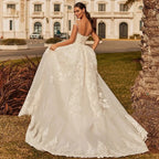 Robe De mariée en dentelle, dos nu, Sexy, avec des Appliques, manches cape, robes De Mariée