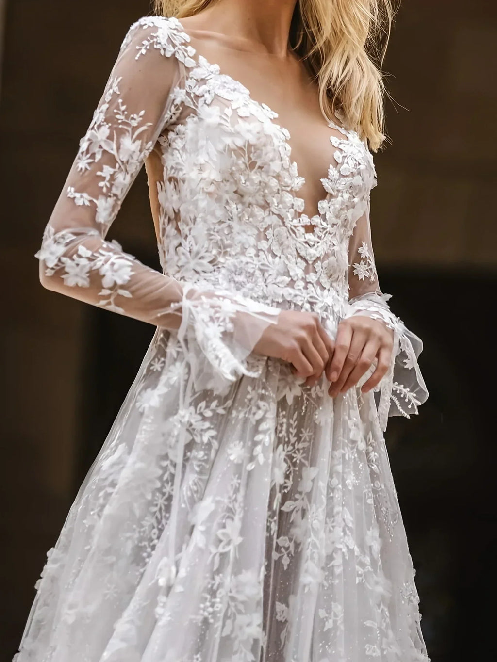 Vestido de novia sexy, bata de encaje blanca sin espalda, elegante vestido de noche de boda con escote pronunciado en V, vestido largo de sirena de satén elástico estilo celebridad