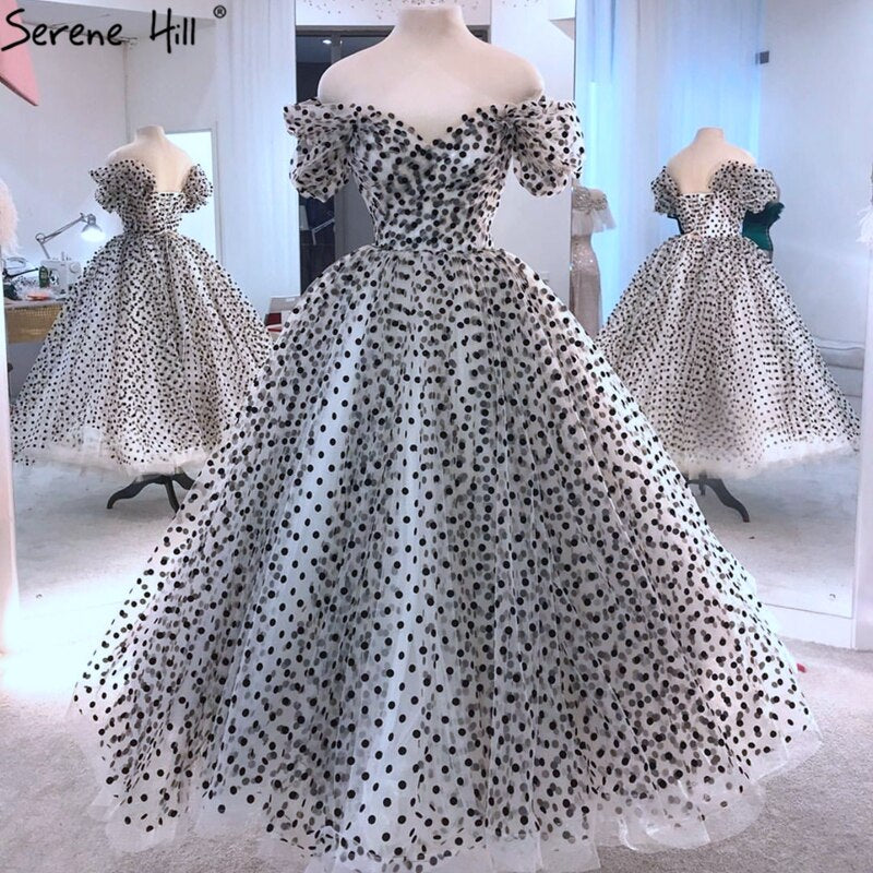 Sexy Midi Evening Dresses 2025 Big Puffy Ball Gown Ankle Length Formal Dress LA70568