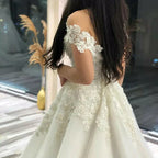 Sexy Off Shoulder Lace Wedding Dress Vintage Women's A-Line Gownes Robe De Soir é e De Mariage Bridal Dress Vestidos De Fiesta
