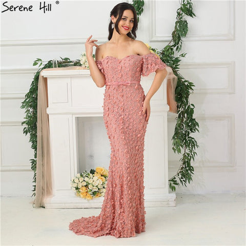 Robe de soirée sirène sexy sans bretelles, manches courtes, broderies et perles, LA6519 