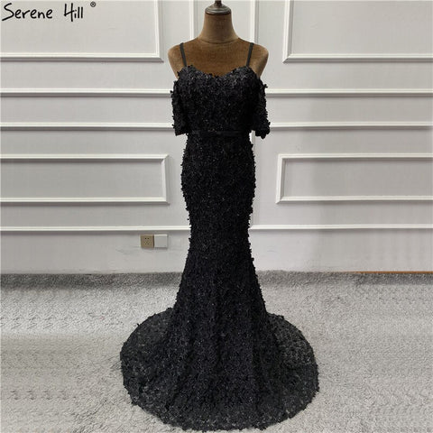Robe de soirée sirène sexy sans bretelles, manches courtes, broderies et perles, LA6519 