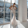 Robes de mariée sirène sexy à col en V avec ceinture, sans manches, dos nu, ornées d'appliqués de dentelle, collection 2022 sur mesure. Vestido De Noiva