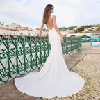 Robe de mariée sexy pour femme, col carré, bretelles spaghetti, dos nu, sans manches, personnalisable, élégante, collection 2024 
