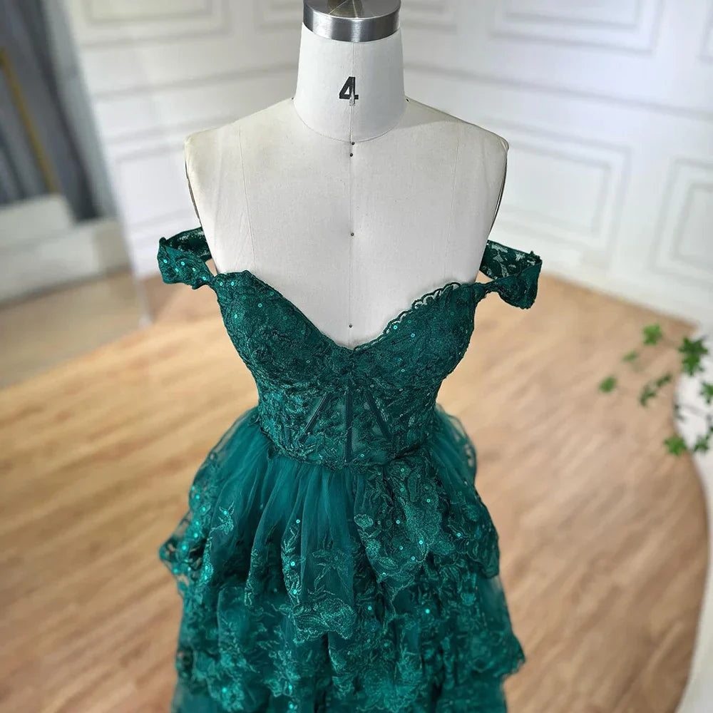 Vestidos de noche árabes negros con abertura alta, tirantes finos, corte en A, encaje y cuentas, para mujer, ideales para bodas y fiestas (LA72586) 