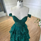 Vestidos de noche árabes negros con abertura alta, tirantes finos, corte en A, encaje y cuentas, para mujer, ideales para bodas y fiestas (LA72586) 