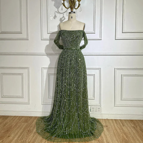 Robe de soirée saoudienne couleur chair, coupe trapèze, épaules dénudées, avec perles, pour une occasion formelle, LA72738A, 2025