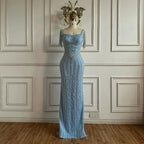 Pink Elegant Mermaid Beaded Evening Dress Gown LA72787