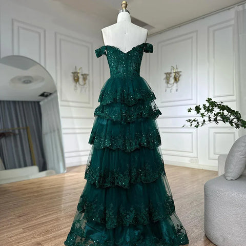 Arabic Black High Split Spaghetti Strap A Line Lace Beaded  Evening Dresses Gowns For Women Wedding Party LA72586