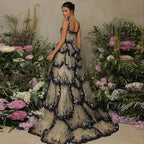 Luxury Designer Sparkly Sequin Tiered Ruffles Ball Gown Evening Dress LA72505