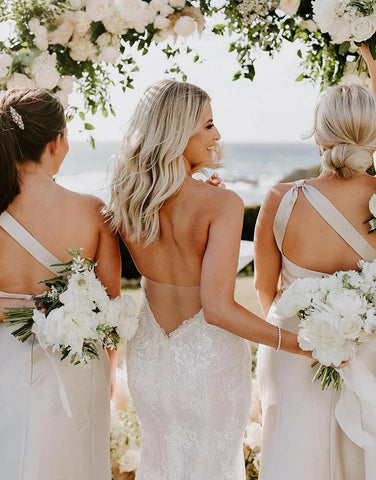 Vestido de dama de honor estilo tubo, de un solo hombro, en satén plateado, largo hasta el suelo, BD106