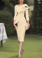 Robes fourreau/colonne à volants pour la mère de la mariée 