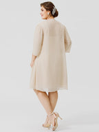 Vestidos de corte princesa/línea A con tirantes finos hasta la rodilla para la madre de la novia 