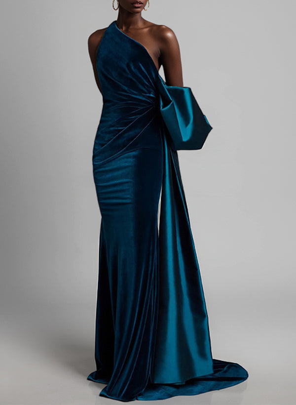 Vestidos de corte recto/columna con un solo hombro para la madre de la novia 