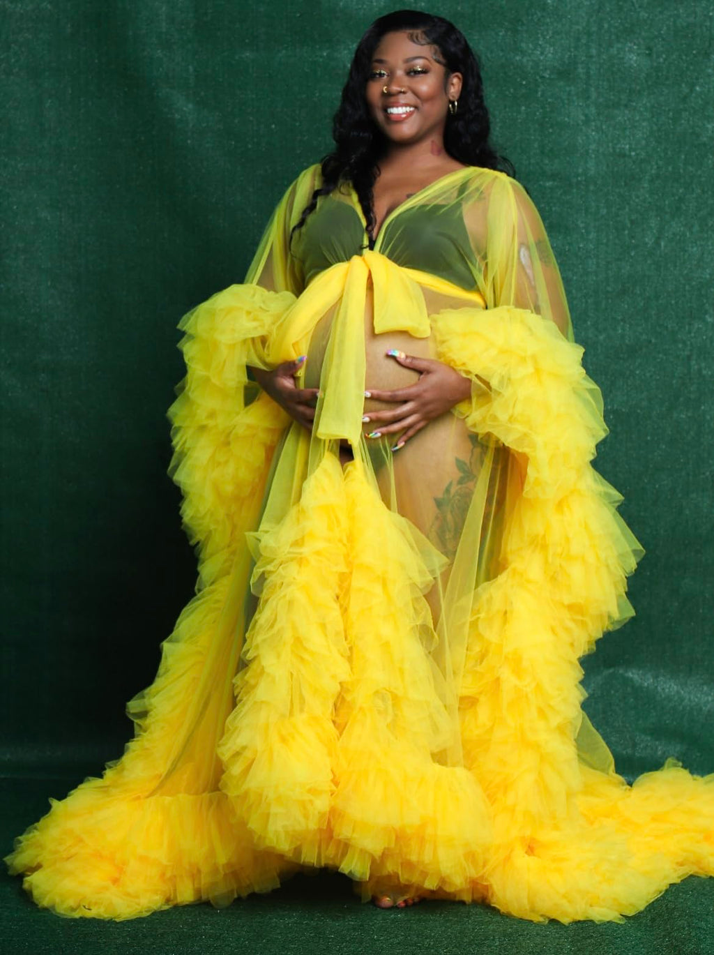 Vestido largo y fluido para sesión de fotos Vestido para embarazo 