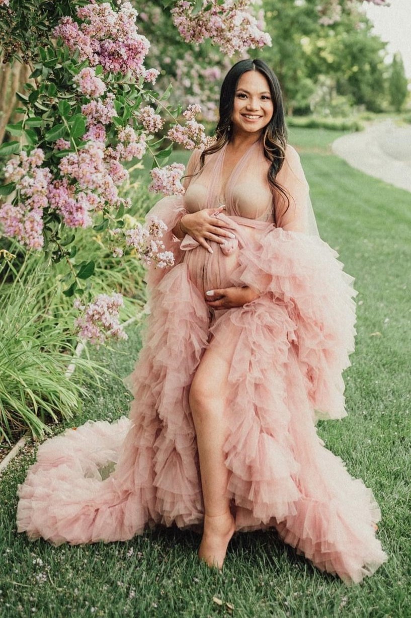 Vestido largo y fluido para sesión de fotos Vestido para embarazo 