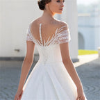 Shiny Off The Shoulder Wedding Dress For Bride  Fashion Glitter Lace A-Line Bridal Gowns Floor Length Custom Made Gillter