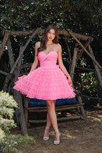 Vestido de tul con escote corazón y corte en A SYH107