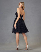 Vestido de tul con escote corazón y corte en A SYH107