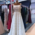Silver Off Shoulder Short Sleeve Evening Dresses 2025 Dubai A-Line Beading Diamond Evening Gowns LA70263