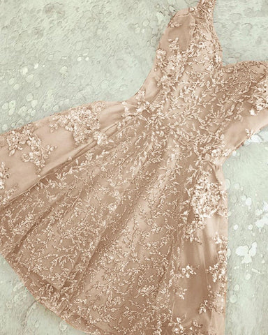 Silver Spaghetti Straps Backless V-neck Mini Short Homecoming Dress PD378