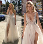 Vestidos De novia sencillos De corte en A, apliques De gasa, vestidos De fiesta para novia, bata De novia personalizada De encaje, vestido De novia 2023 